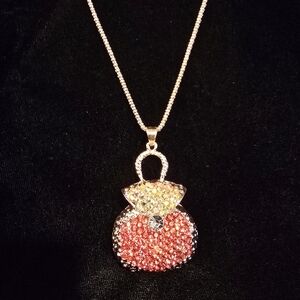 Elegant Gold and Red Pendant Necklace